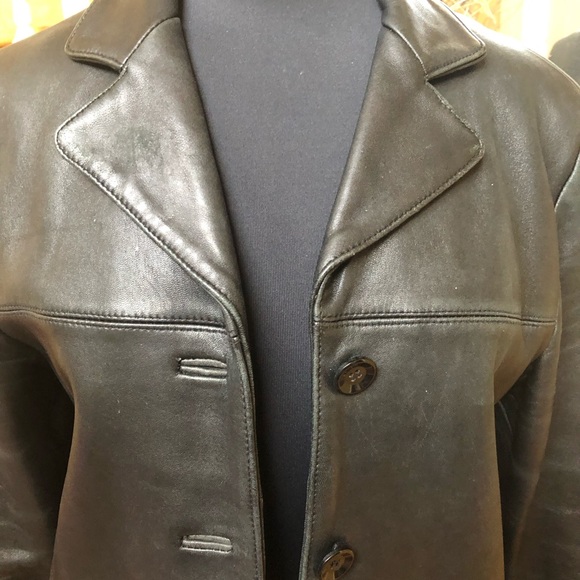 Isabela Kristina Black Leather Coat M - Picture 2 of 7